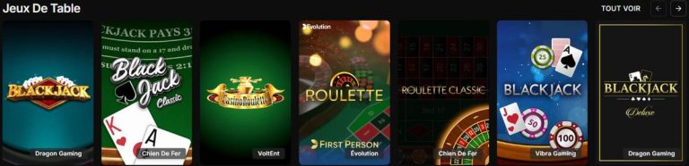 Horus Casino jeux table