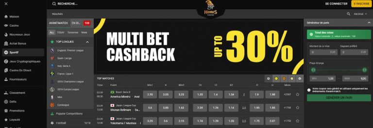 Horus Casino paris sportifs